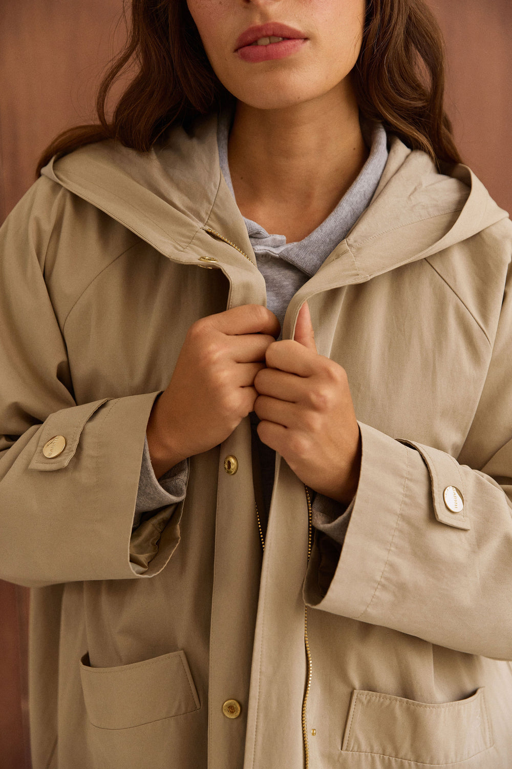 Trench à capuche June beige