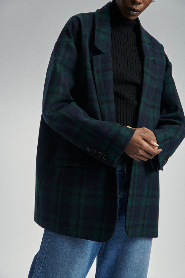 Veste tartan marine Angie 2