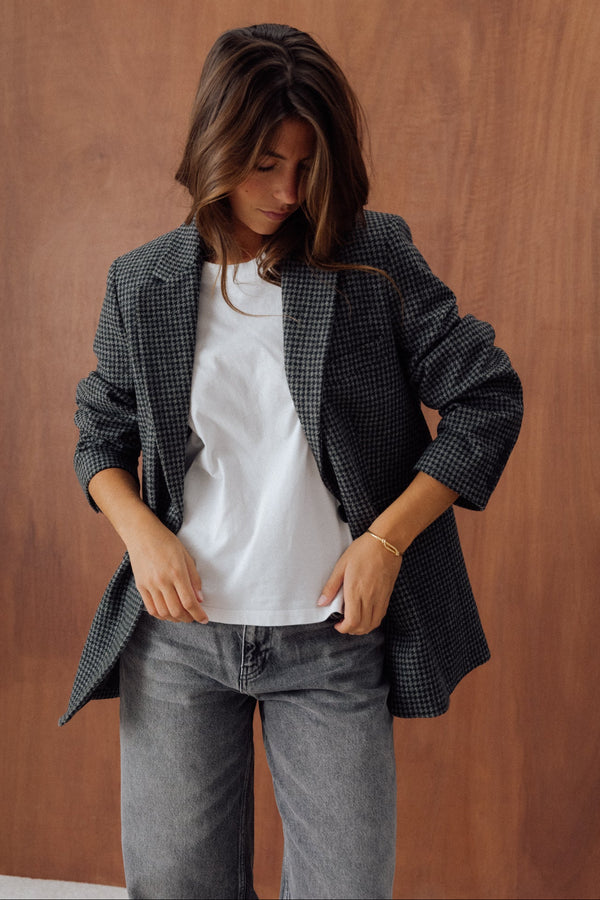 Veste blazer Jill pied de poule gris