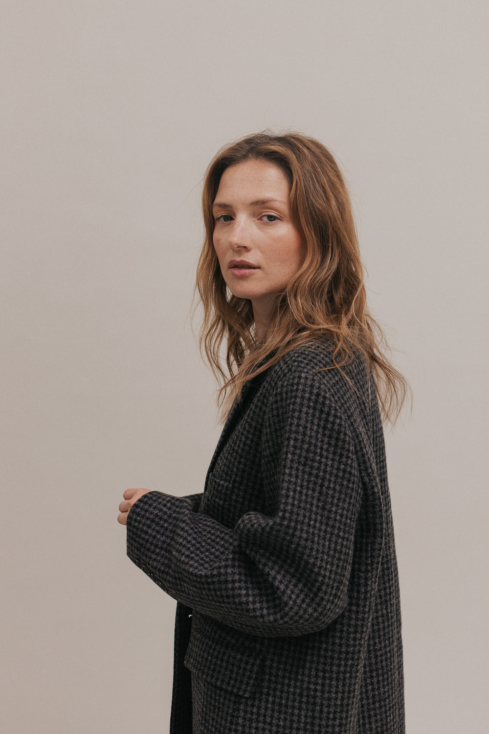Jill grey houndstooth blazer jacket