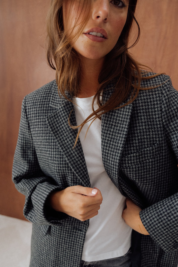 Veste blazer Jill pied de poule gris
