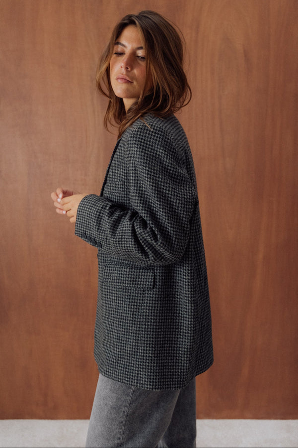 Veste blazer Jill pied de poule gris