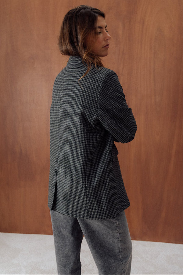 Veste blazer Jill pied de poule gris