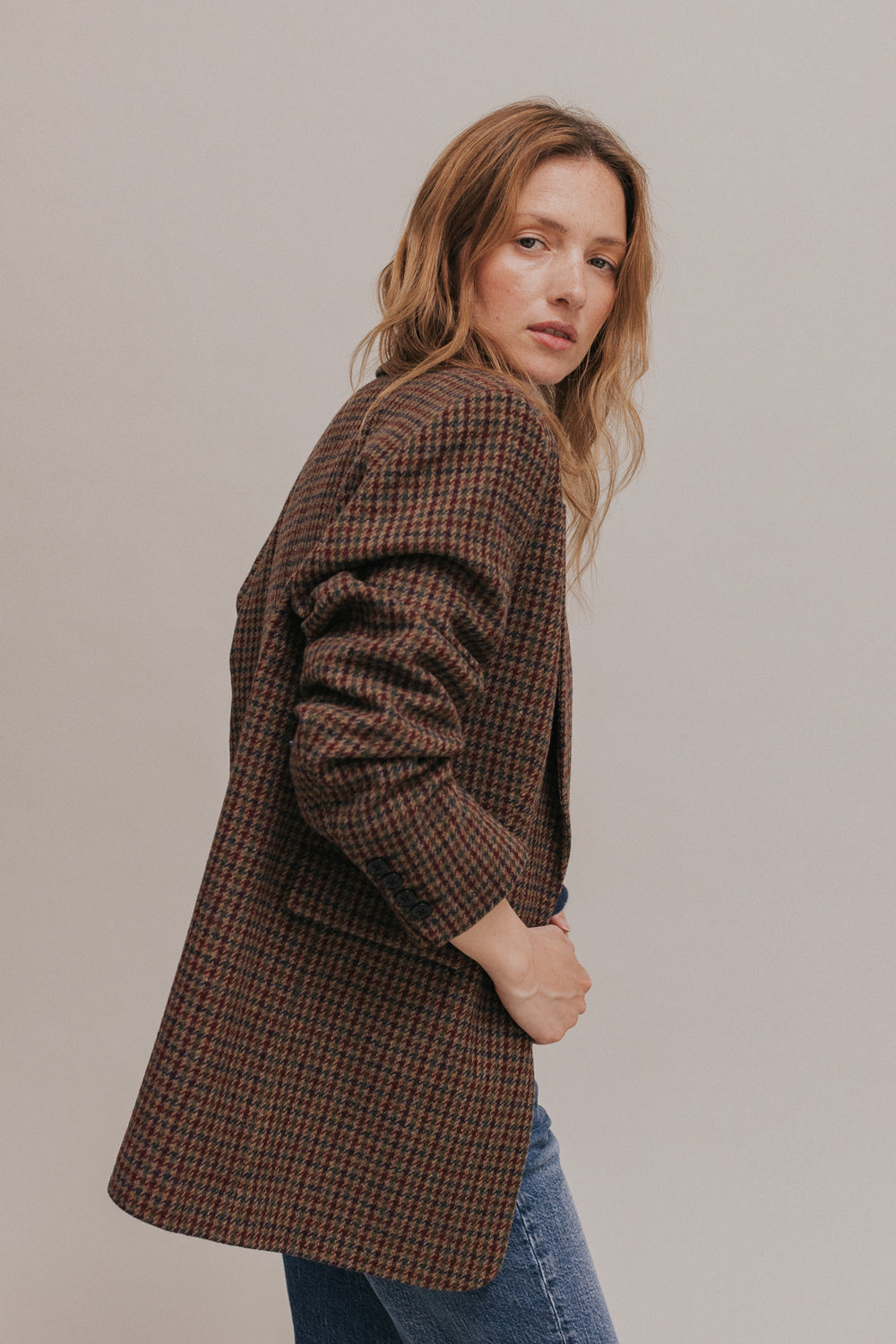 Veste blazer Jill pied de poule marron