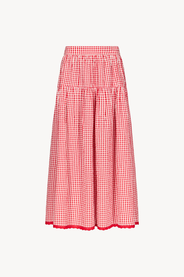 Elise red gingham skirt