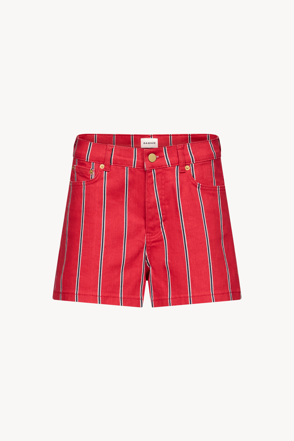 Red Jules shorts with nautical stripes