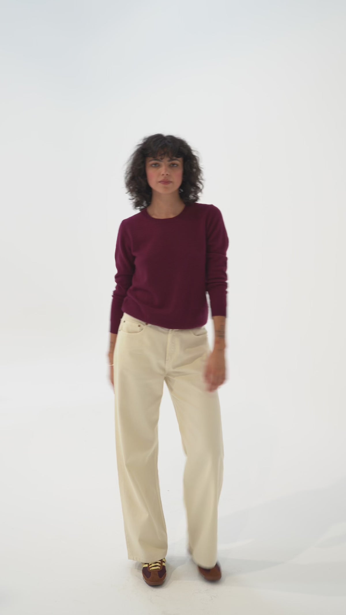 Pull en cachemire bordeaux Bertille 5