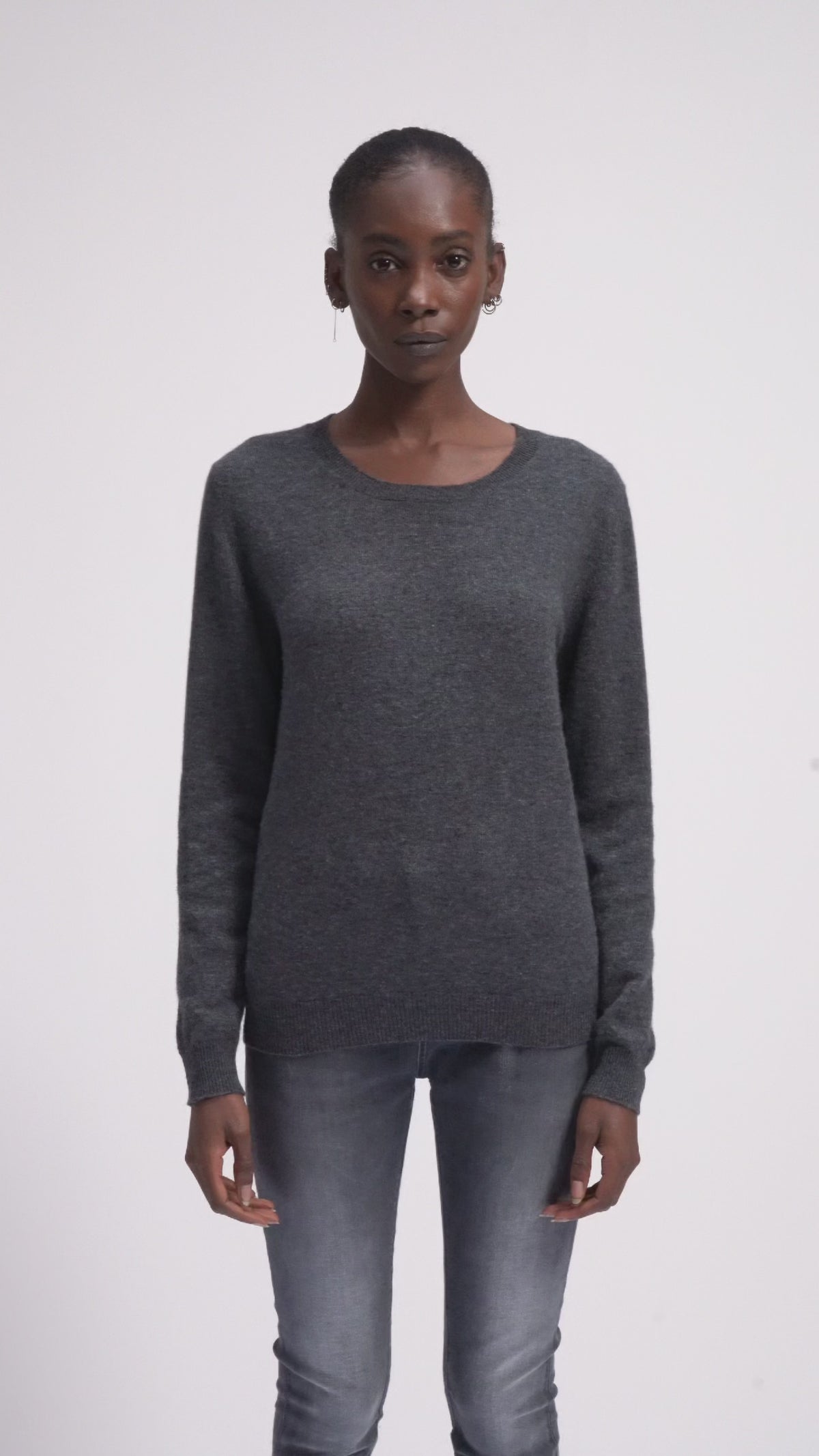 Vidéo Pull Bertille gris chiné foncé 1