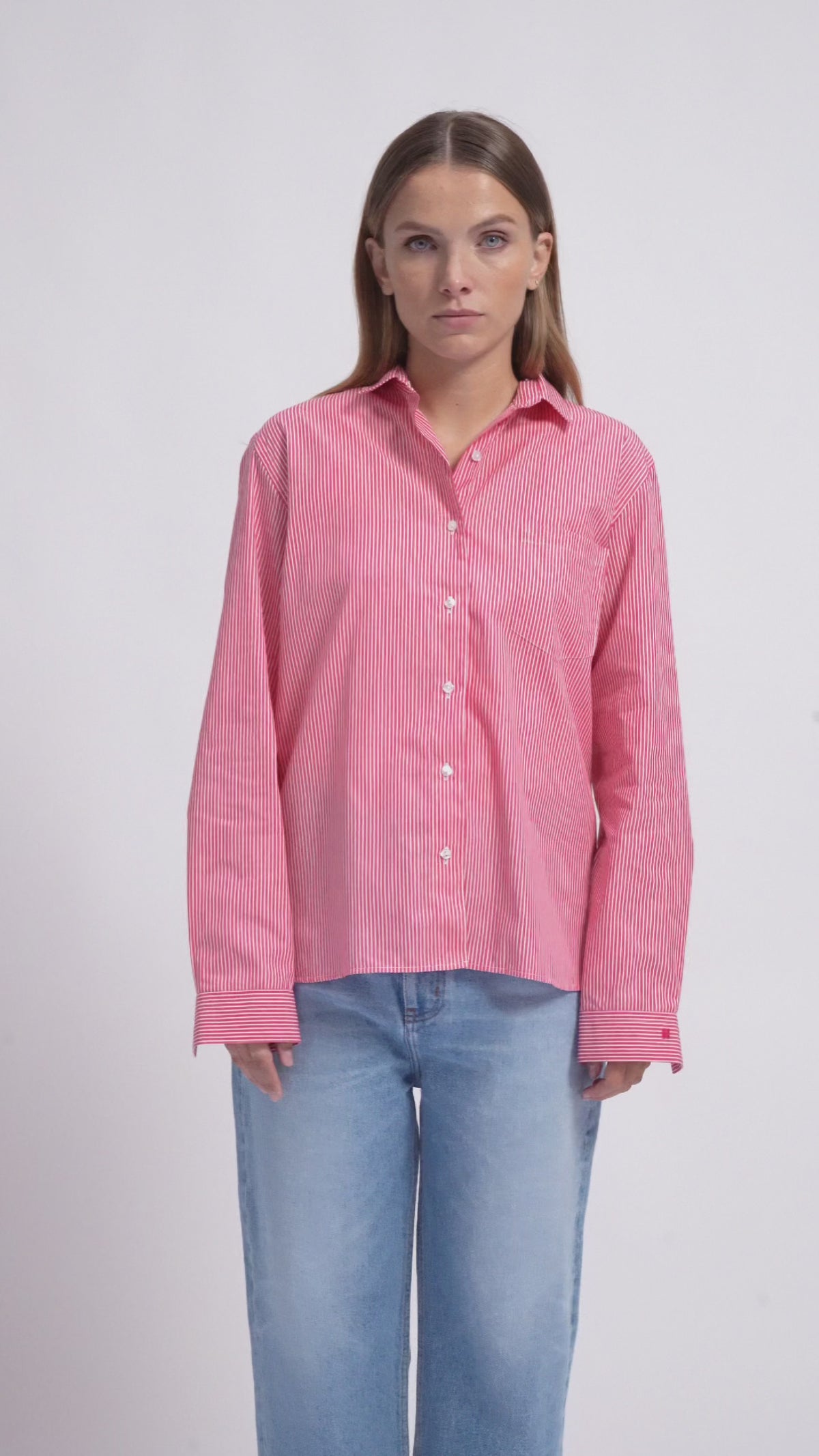 Chemise rayures roses Oscar 6